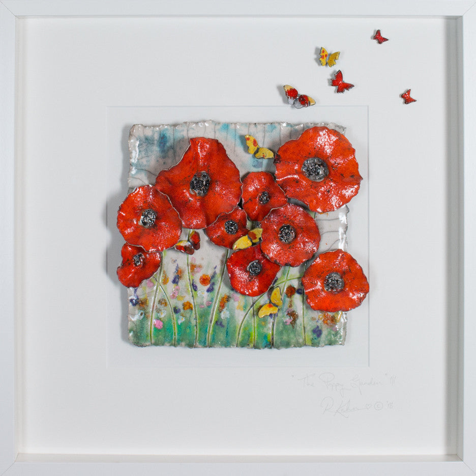 The Poppy Garden with butterflies Lrg